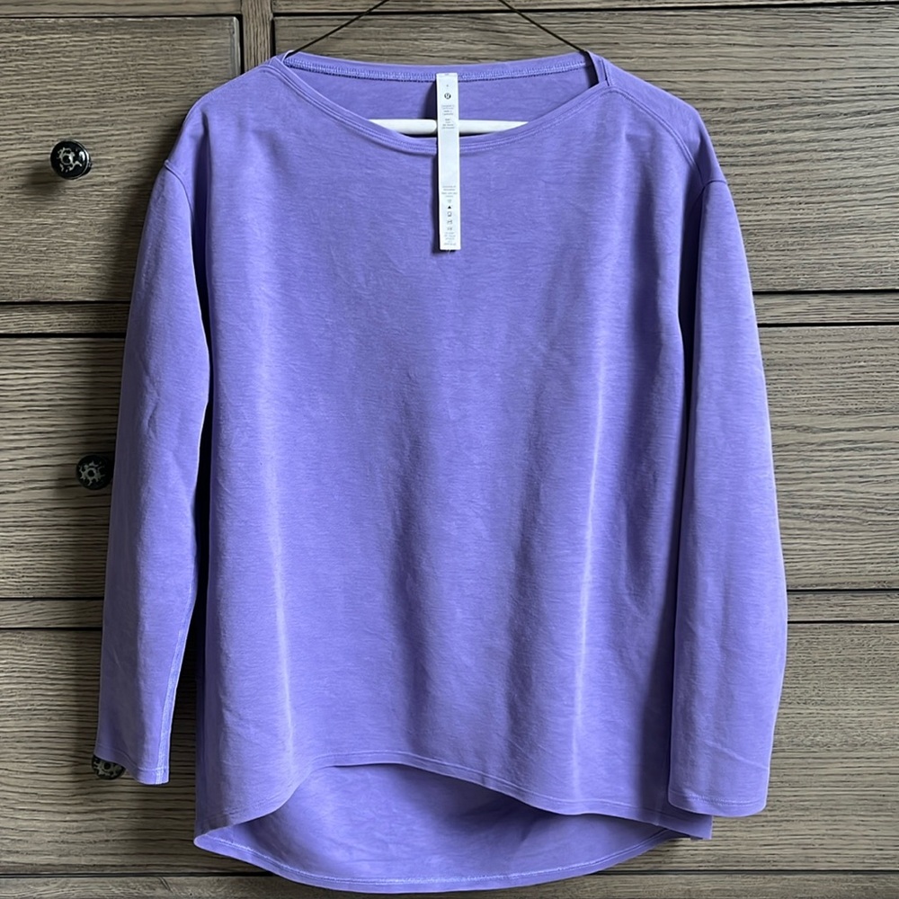 Lululemon Long Sleeve Top Charred Indigo Color Sz 4